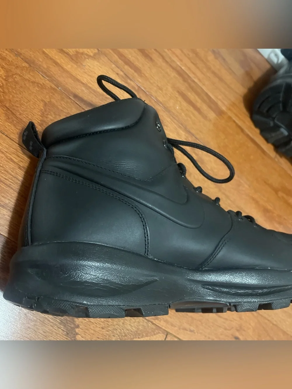 NIKE 454350-003 BLACK MANOA LEATHER MENS BOOTS SIZE US 13